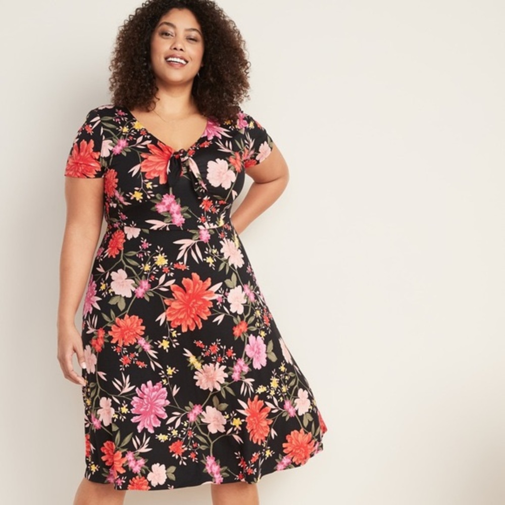 Old Navy Fit&Flare Jersey Knot Tie Dress NWT